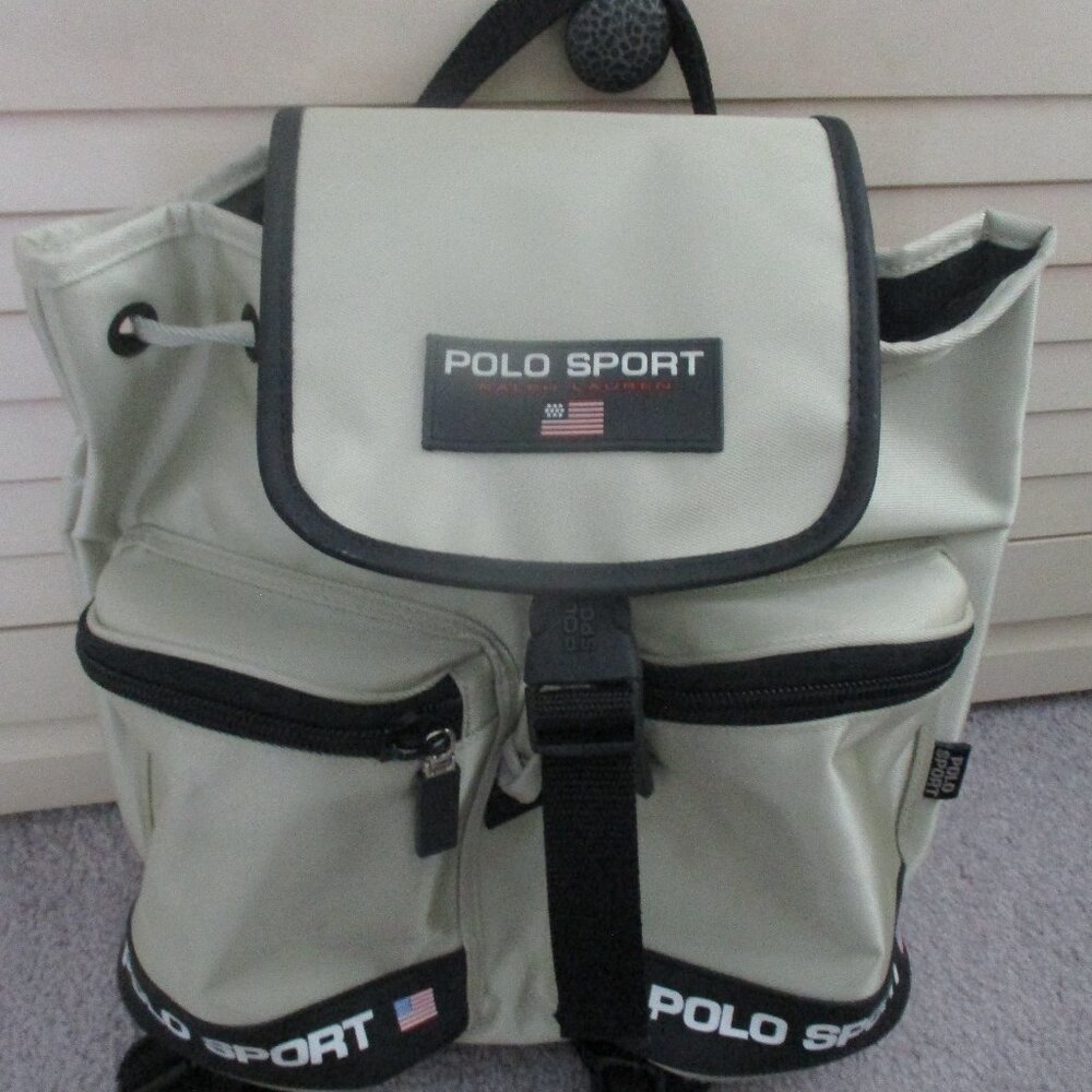 Vintage Y2K Ralph Lauren Polo Sport Backpack Pale Green Nylon EUC